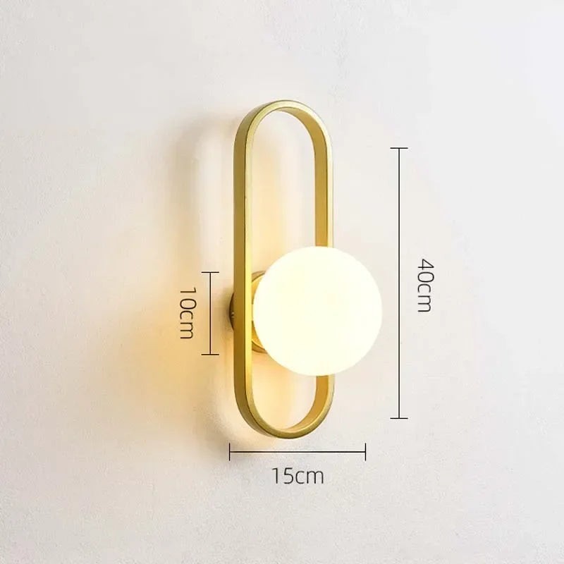 Luxury LED Wall Lamp – Frosted Glass Black or Gold