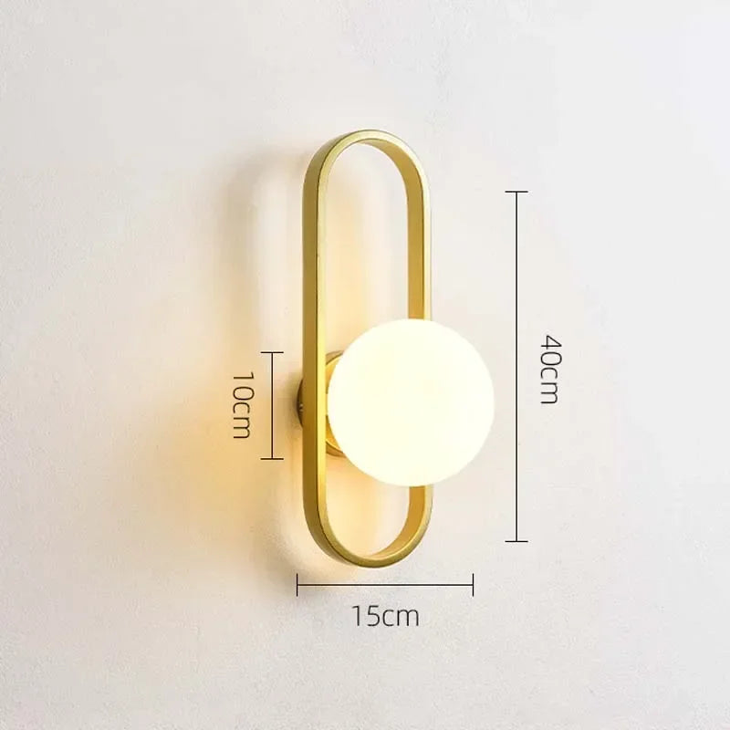 Luxury LED Wall Lamp – Frosted Glass Black or Gold