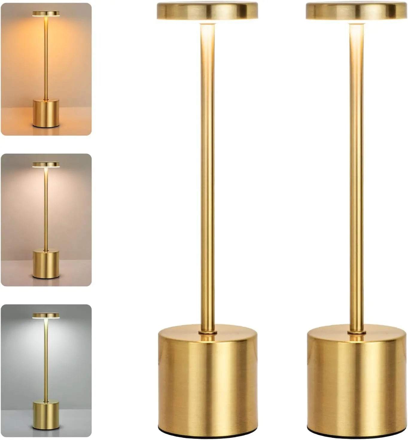 LED Metal Desk Lamp – 1800mAh Rechargeable 3-Colour Stepless Dim