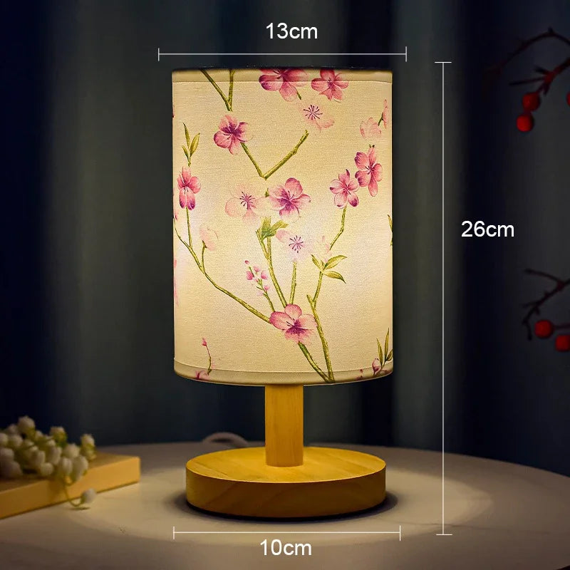 LED Square Fabric Table Lamp – Dimmable Touch Bedside Light