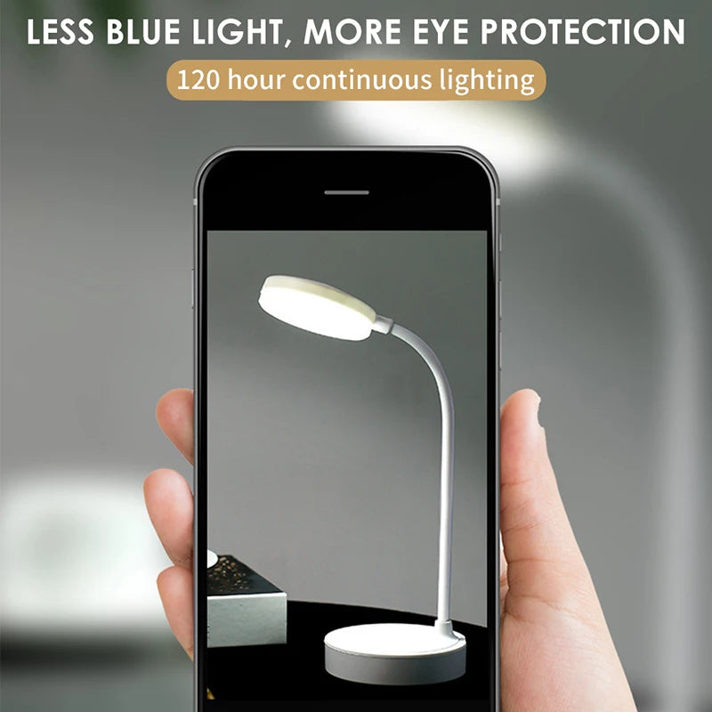 Foldable LED Desk Lamp – 3-Level Dimmable USB Rechargeable Light
