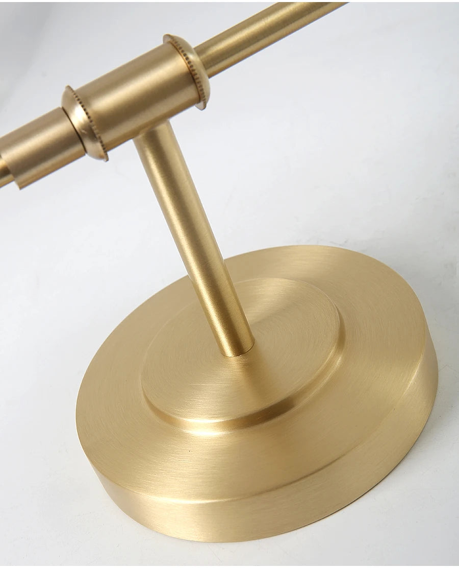 Retro Copper Wall Lamp – Fabric Shade Gold White