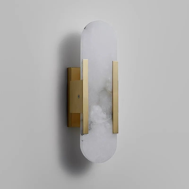 Marble LED Wall Lamp 12W – Gold & Natural Marble