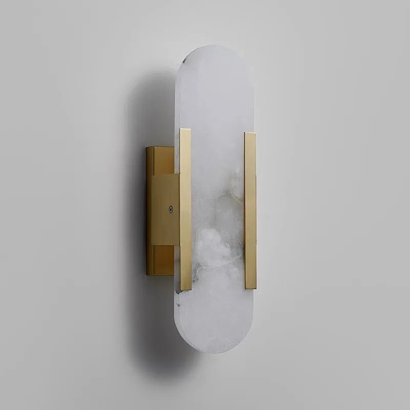 Marble LED Wall Lamp 12W – Gold & Natural Marble