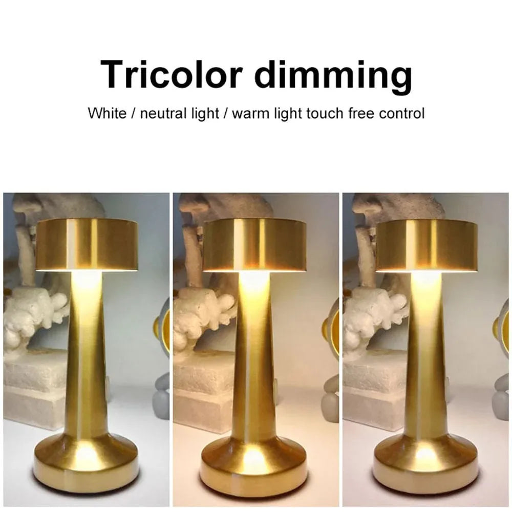 Wireless LED Table Lamp – Touch Dimming 3-Level Rechargeable