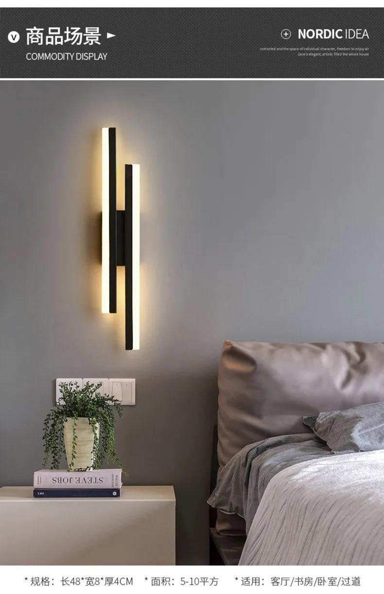 Dimmable 3-Colour LED Wall Lamp – Black or Gold