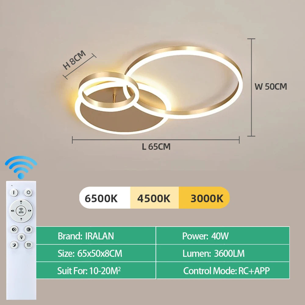 Dimmable LED Ceiling Lamp – Remote Control 5 Sizes