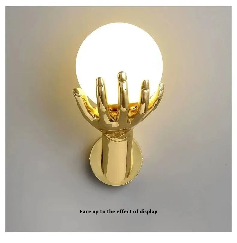 Gold LED Bedside Wall Lamp – Frosted Glass