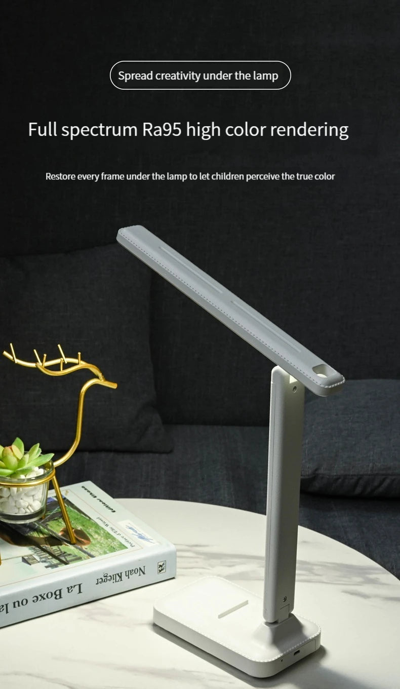Foldable LED Desk Lamp – Stepless Dimmable USB Rechargeable Touch