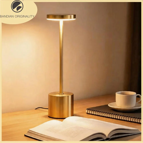 LED Metal Desk Lamp – 1800mAh Rechargeable 3-Colour Stepless Dim