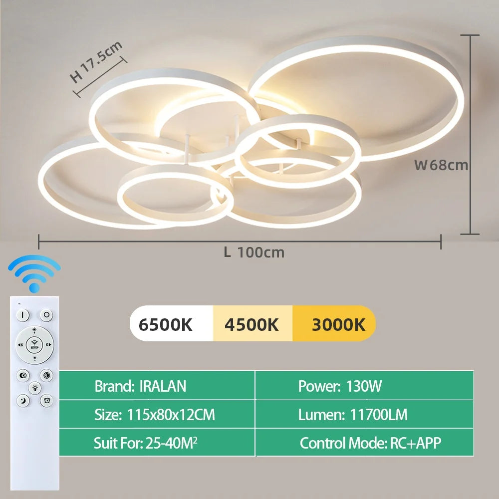 Dimmable LED Ceiling Lamp – Remote Control 5 Sizes