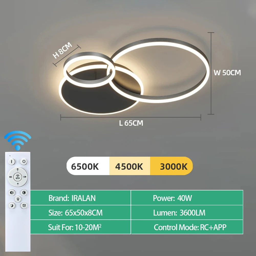 Dimmable LED Ceiling Lamp – Remote Control 5 Sizes