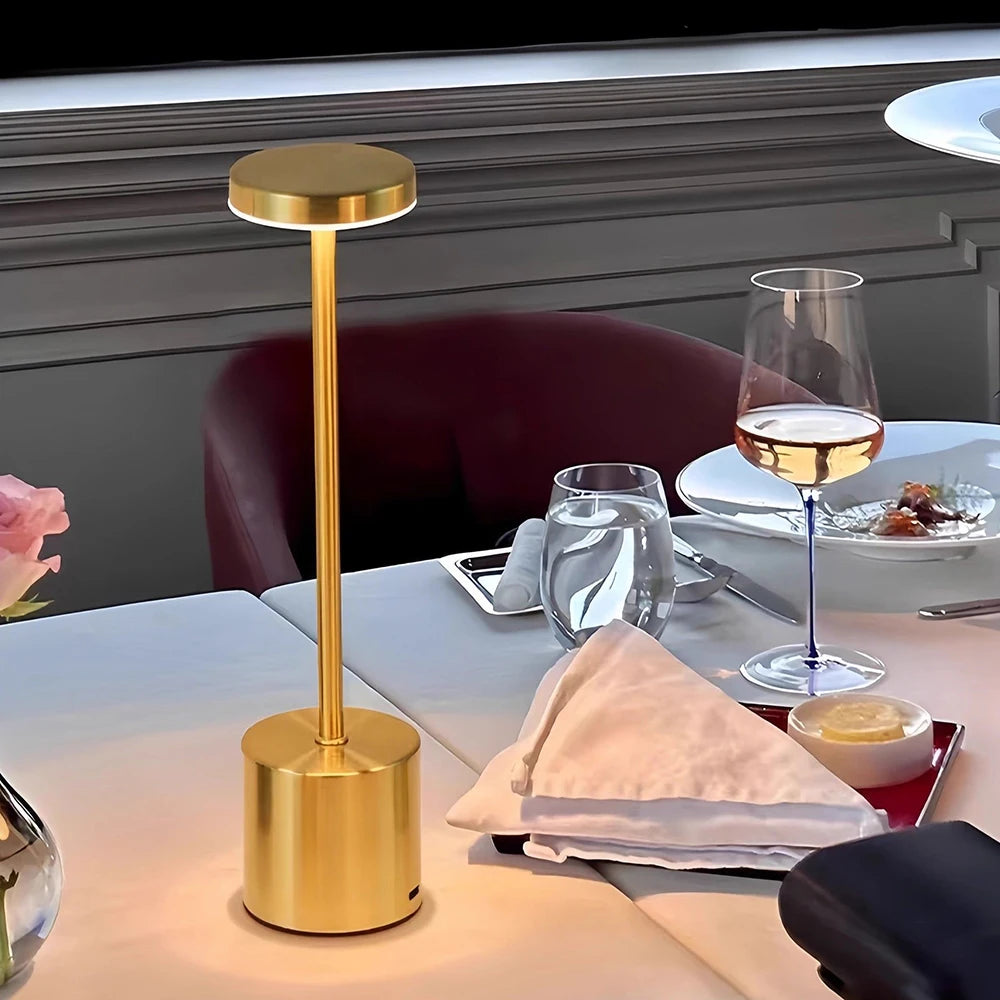 Rechargeable LED Metal Table Lamp – 3-Colour Stepless Dimming