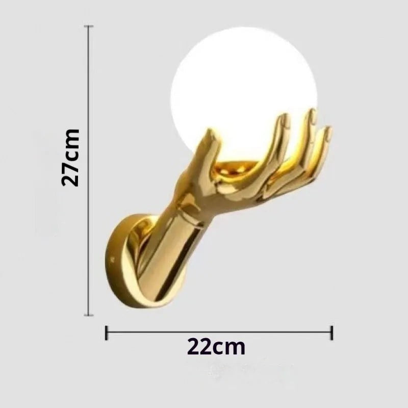 Gold LED Bedside Wall Lamp – Frosted Glass