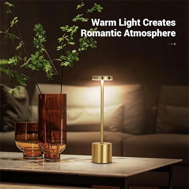 LED Metal Desk Lamp – 1800mAh Rechargeable 3-Colour Stepless Dim