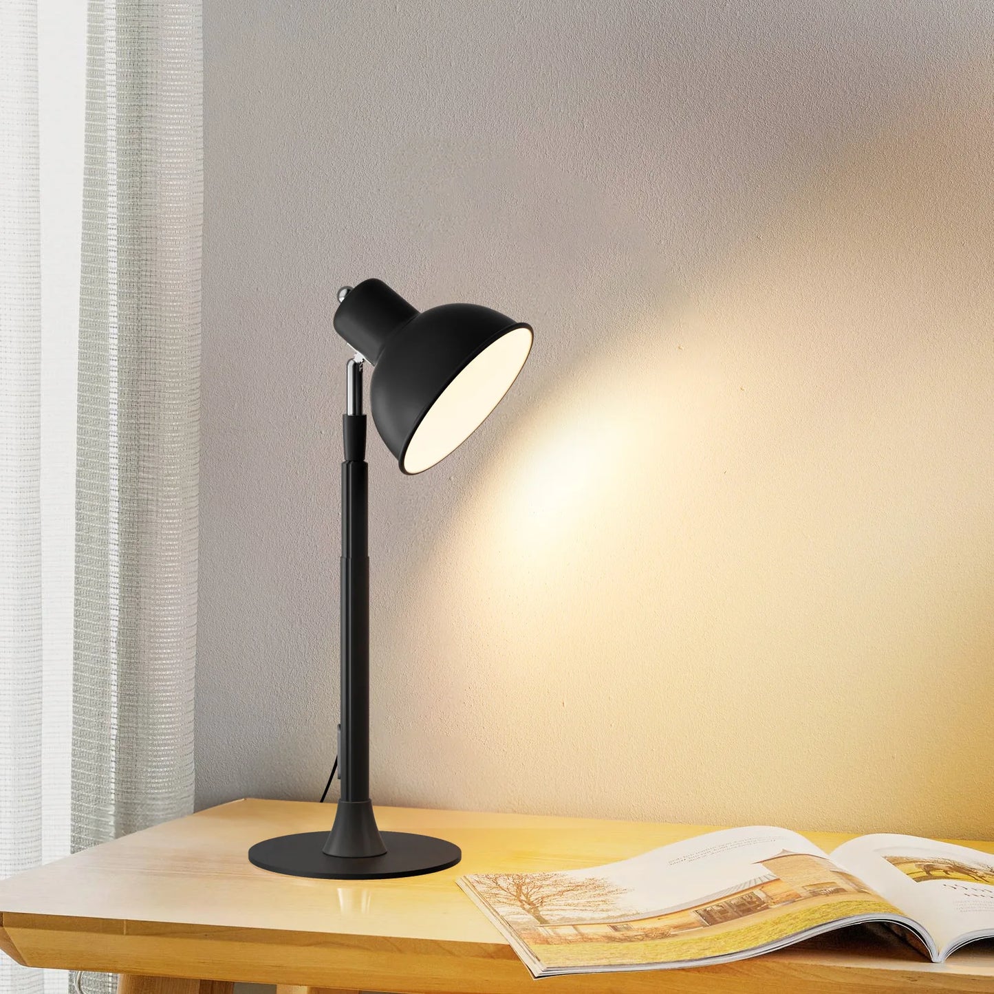 MARPOU Floor Lamp Adjustable with 3 Color Dimmable USB Plug Modern LED Telescopic 145CM Floor Stand Light Living Room Bedroom