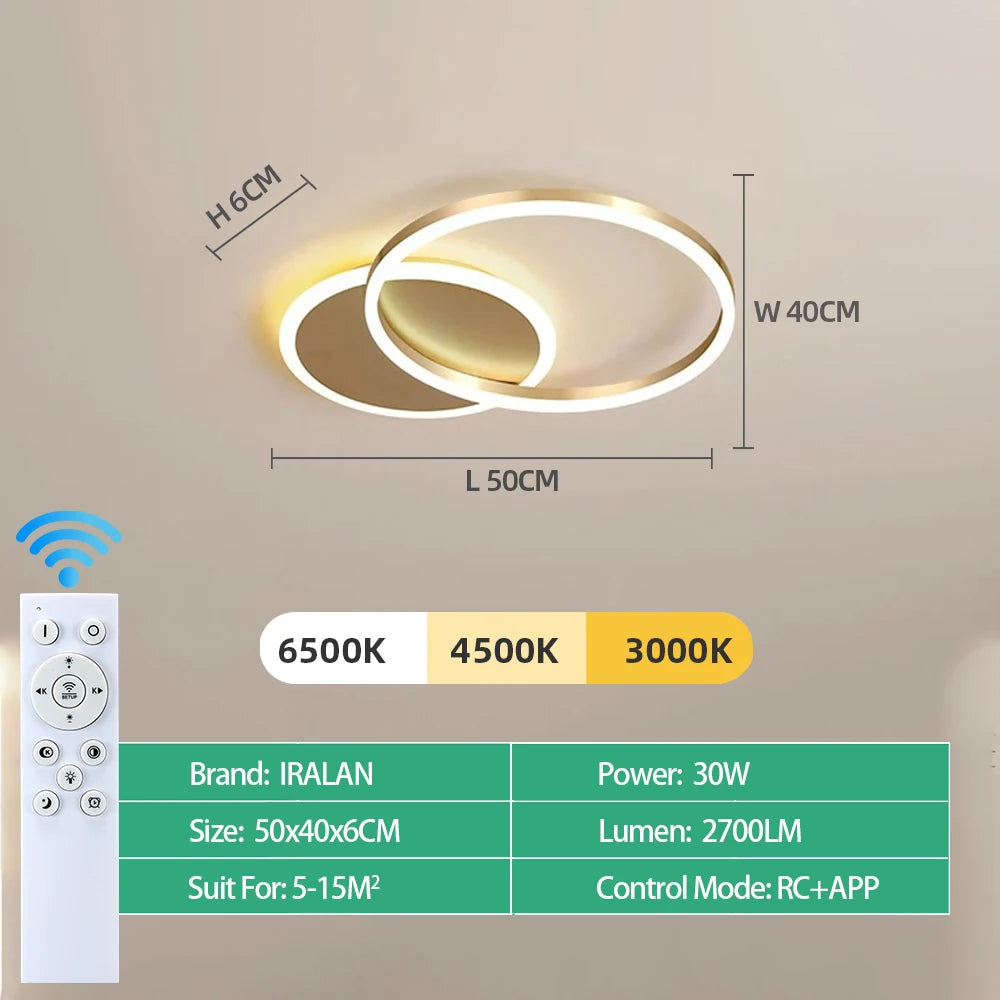 Dimmable LED Ceiling Lamp – Remote Control 5 Sizes