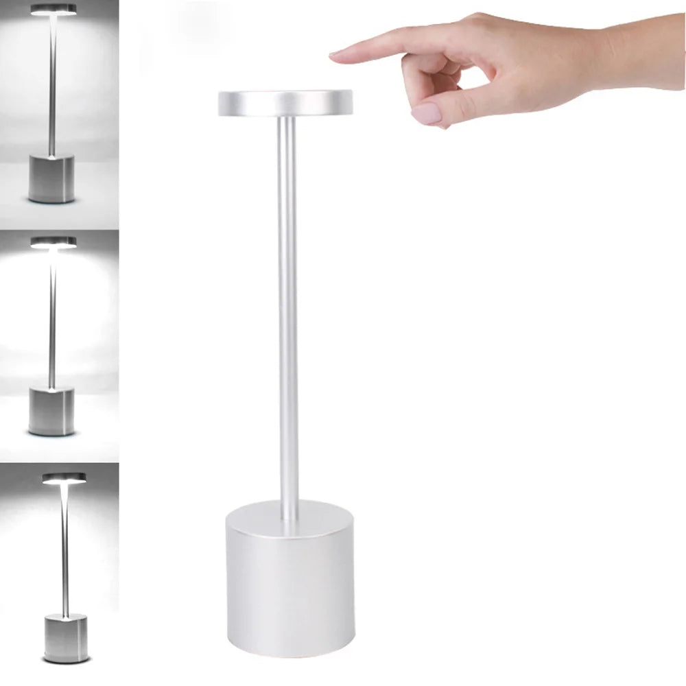 LED Metal Desk Lamp – 1800mAh Rechargeable 3-Colour Stepless Dim