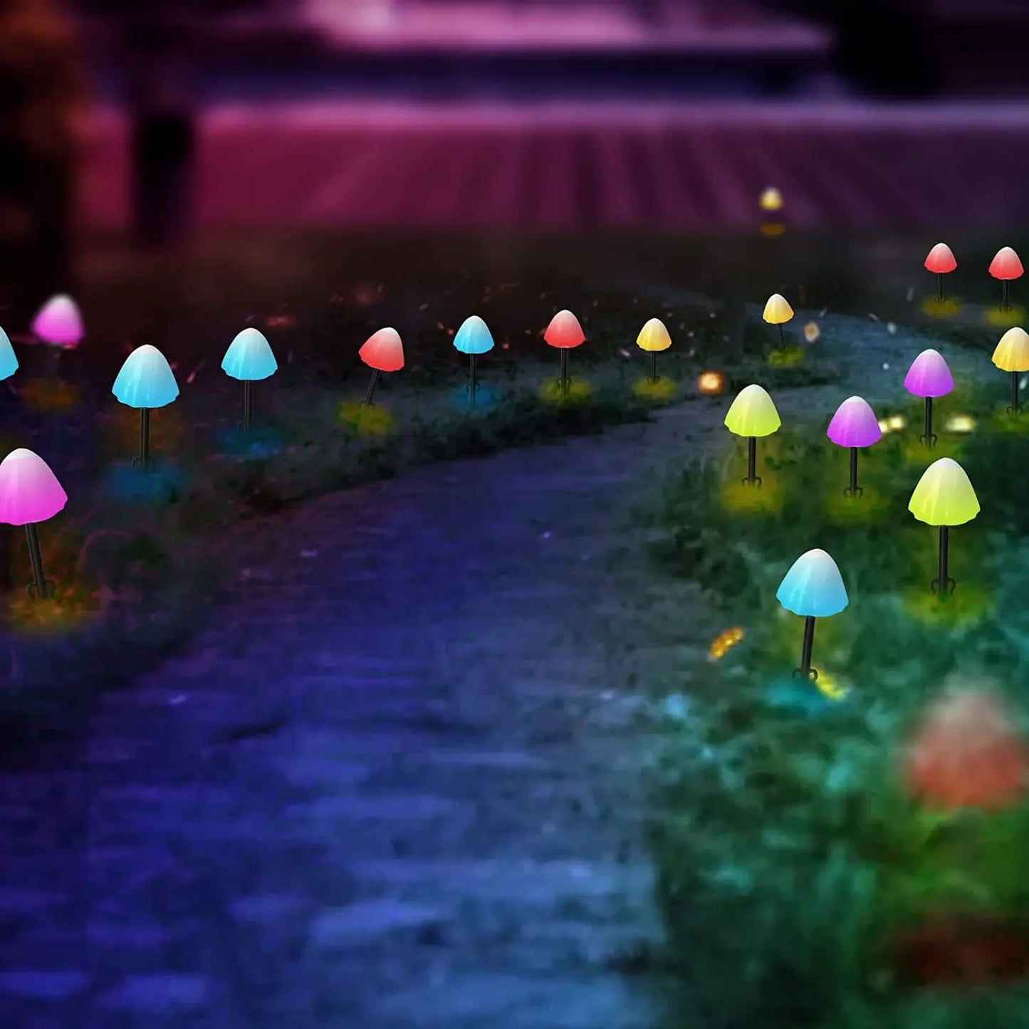 10 LED Solar Mushroom Lights Outdoor Waterproof Decorative Street Lights for Lawn Garden Patio Christmas Holiday Decoration