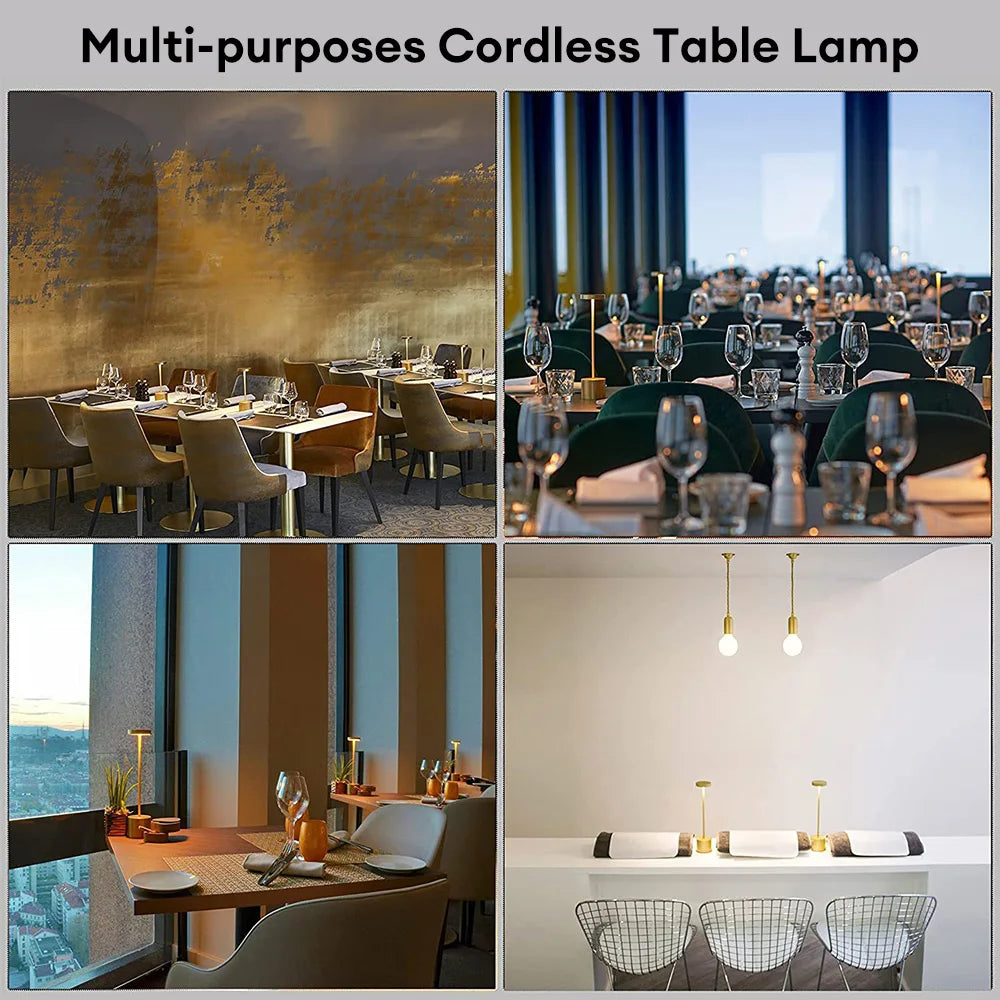 LED Metal Desk Lamp – 1800mAh Rechargeable 3-Colour Stepless Dim