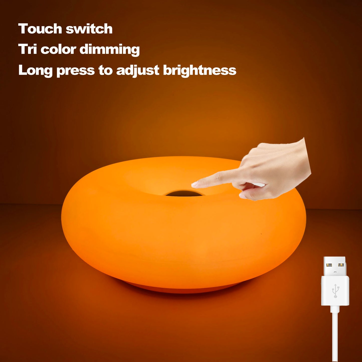 Doughnut Ring LED Table Lamp – Rechargeable Touch Ambient Light