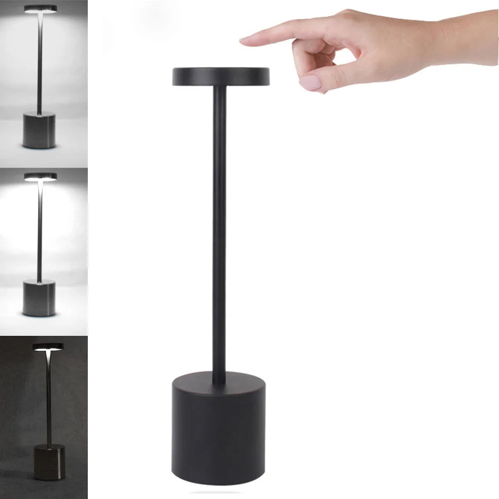 LED Metal Desk Lamp – 1800mAh Rechargeable 3-Colour Stepless Dim