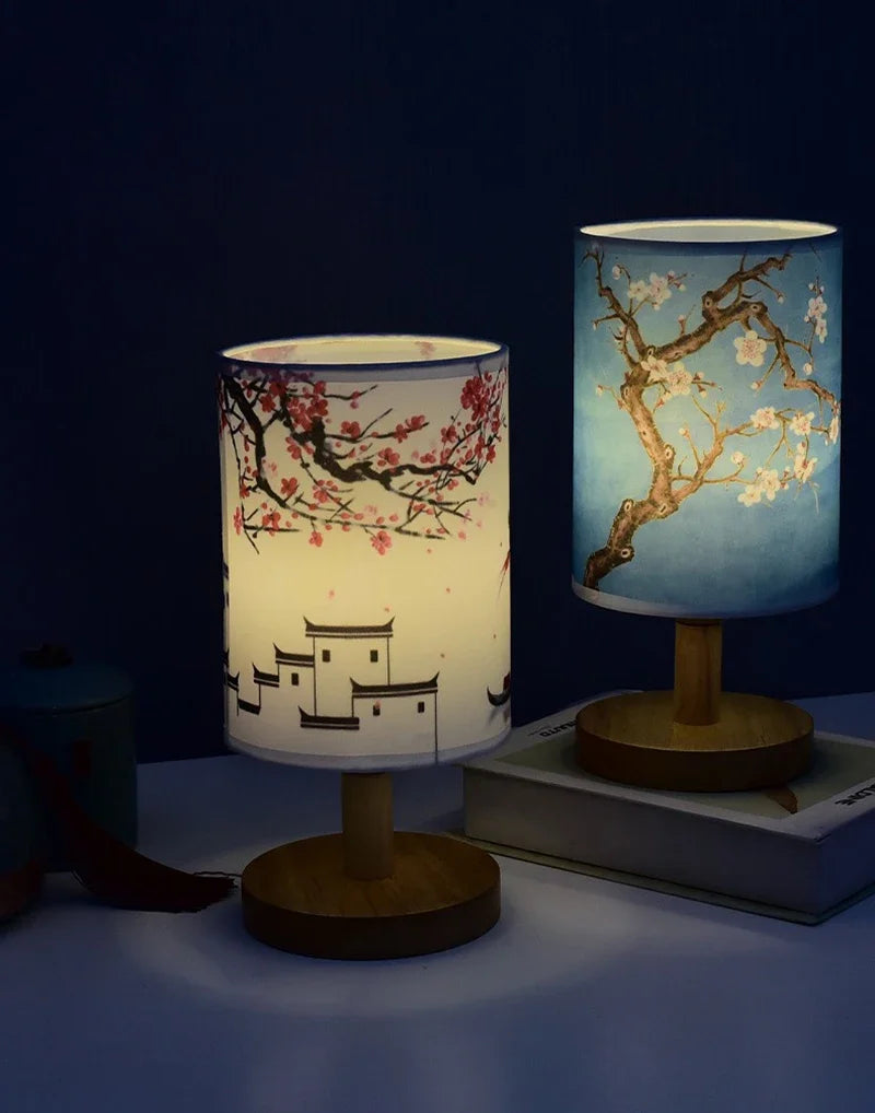 LED Square Fabric Table Lamp – Dimmable Touch Bedside Light