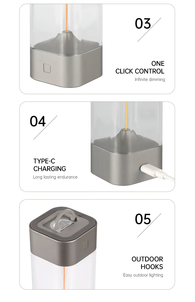 Cordless Magnetic Filament LED Lamp – Rechargeable Atmosphere