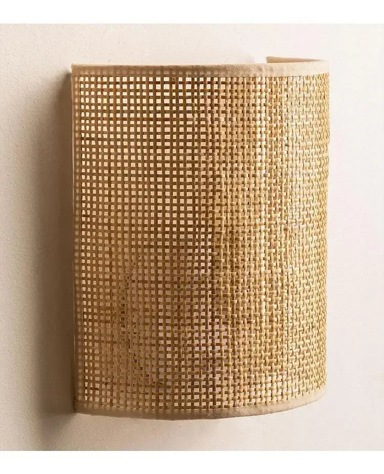 Rattan Wall Lamp Living Room Bedroom Bedside Wall Sconce Led Lighting Corridor Southeast Asian Rattan Wall Light Fixtures Decor