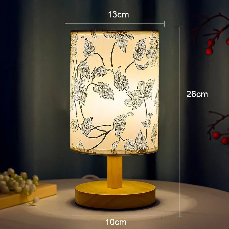 LED Square Fabric Table Lamp – Dimmable Touch Bedside Light