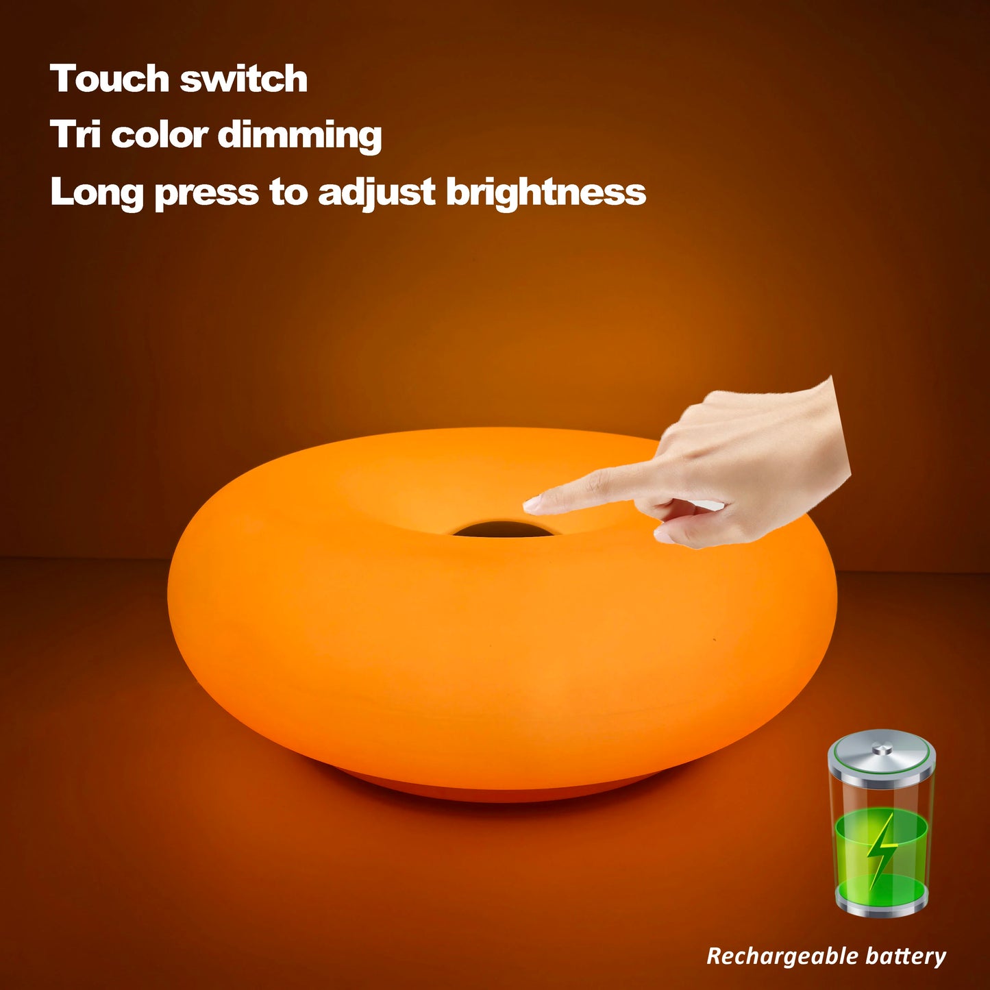 Doughnut Ring LED Table Lamp – Rechargeable Touch Ambient Light