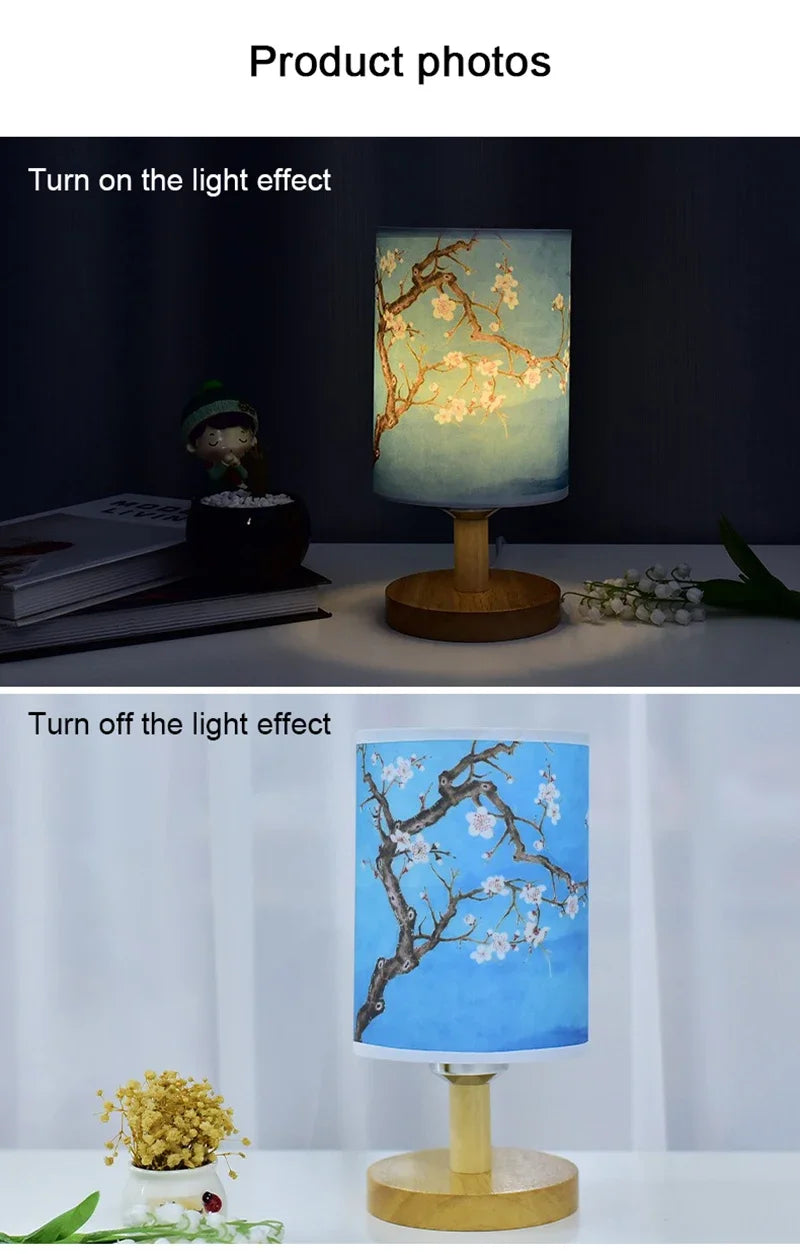 LED Square Fabric Table Lamp – Dimmable Touch Bedside Light