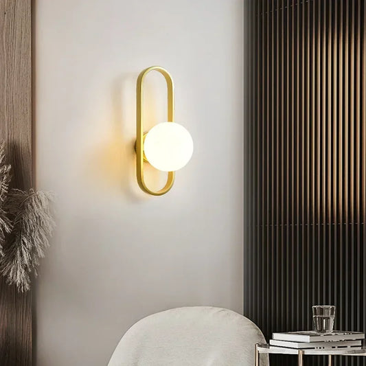 Luxury LED Wall Lamp – Frosted Glass Black or Gold