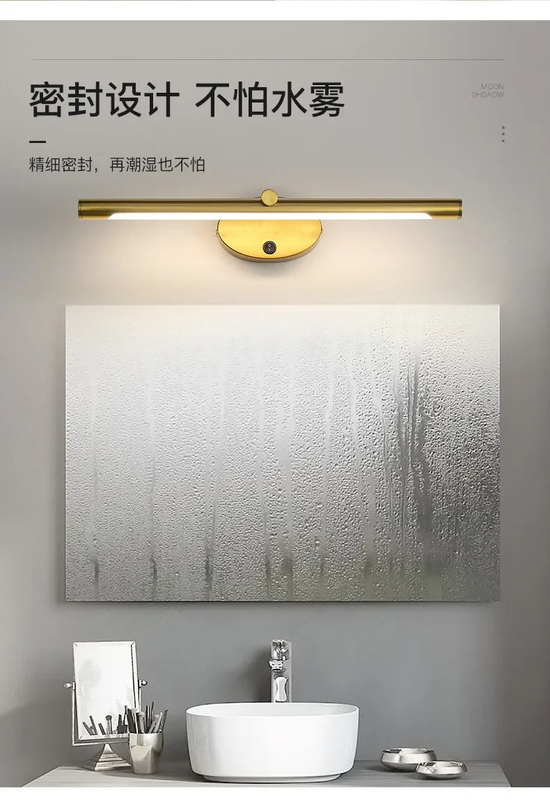 LED Bathroom Mirror Lamp – Touch Switch Black Gold