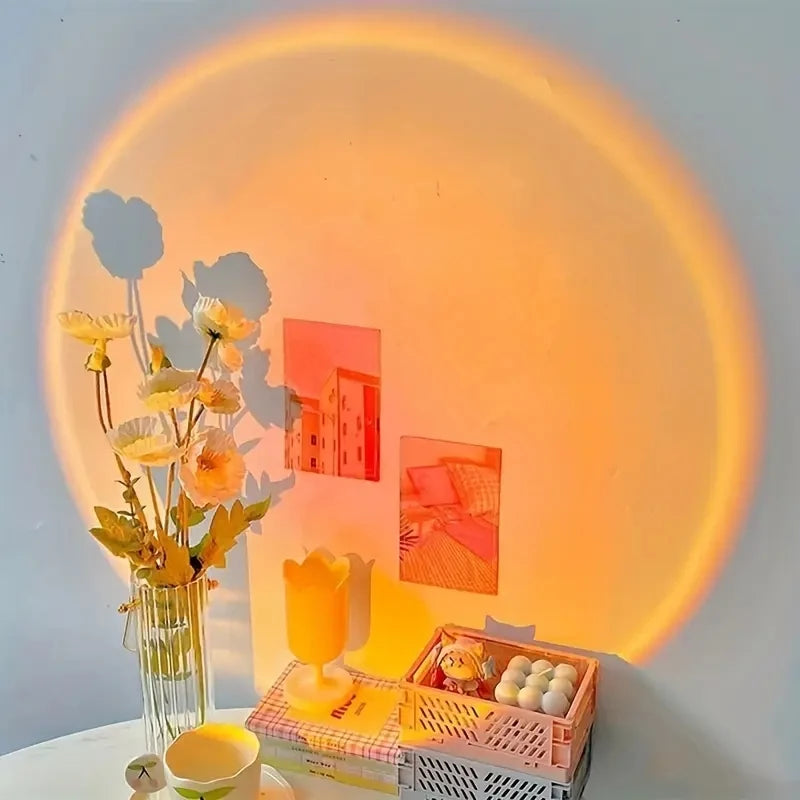 Sunset Projection LED Lamp – USB Rotatable Atmosphere Night Light