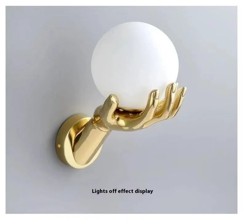 Gold LED Bedside Wall Lamp – Frosted Glass