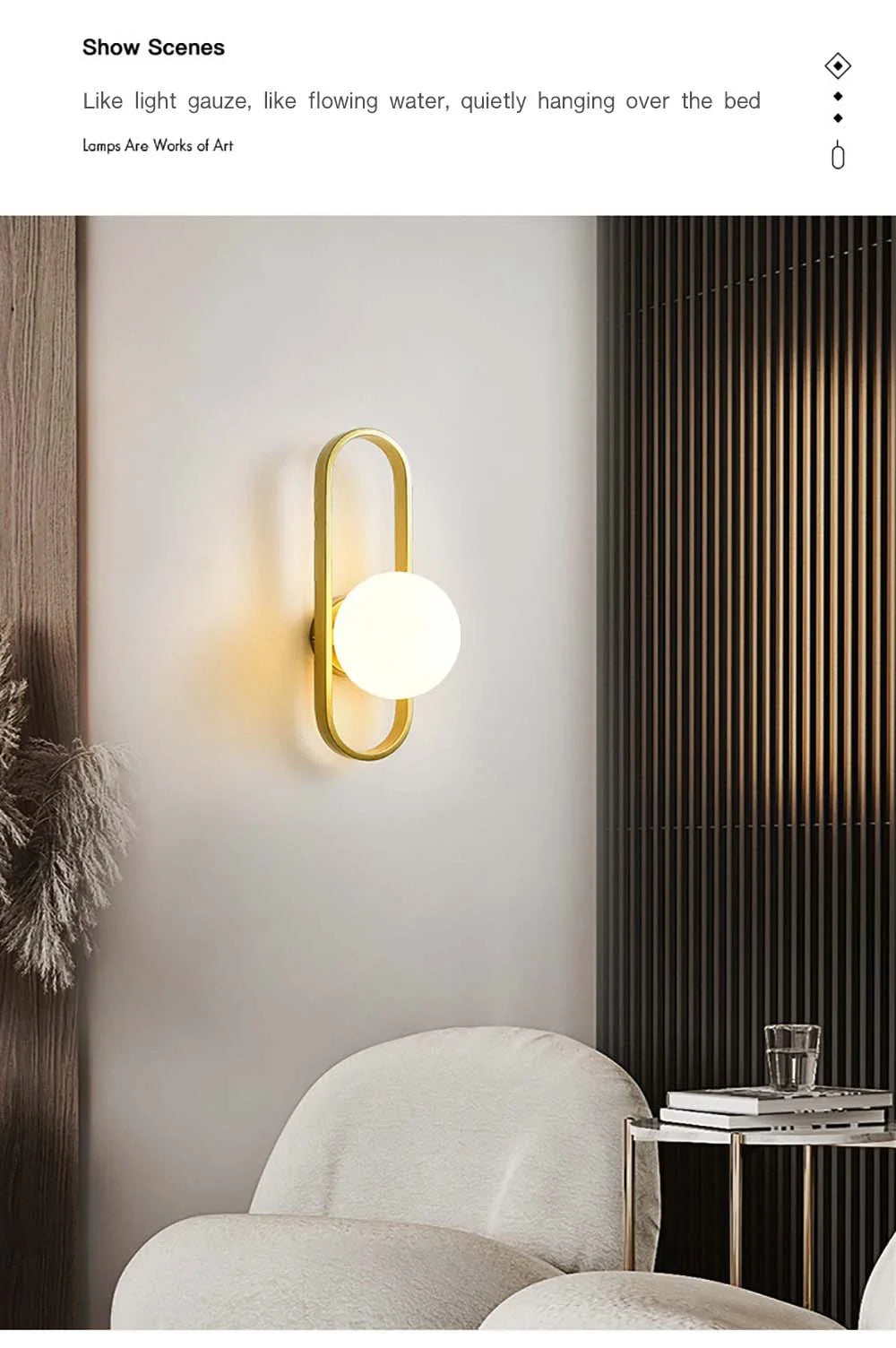 Luxury LED Wall Lamp – Frosted Glass Black or Gold