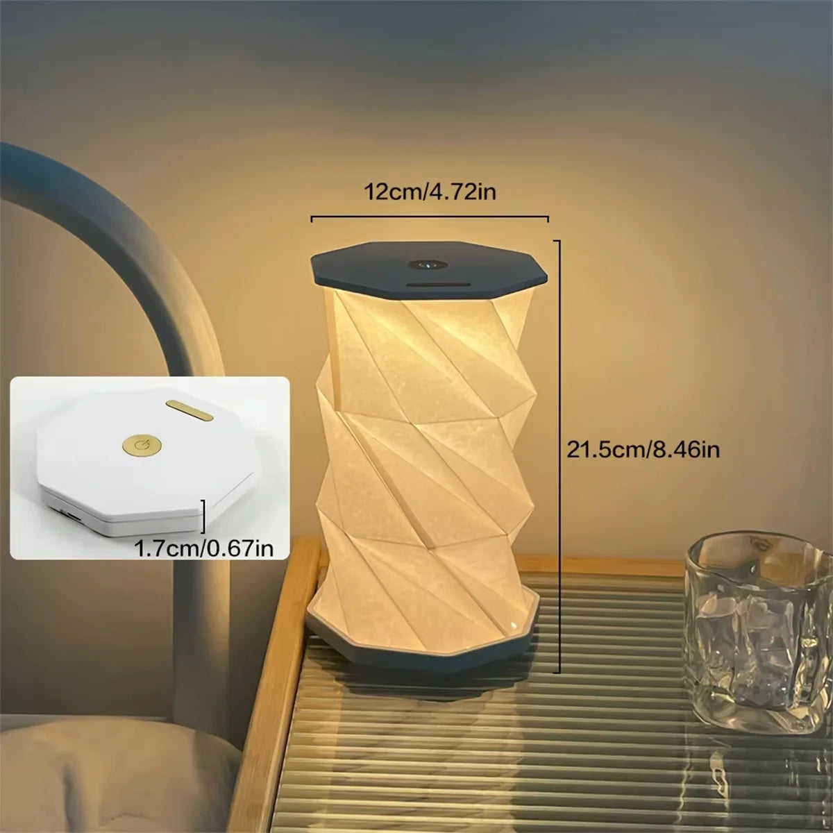 Foldable Origami LED Table Lamp – USB-C Rechargeable Touch Dim