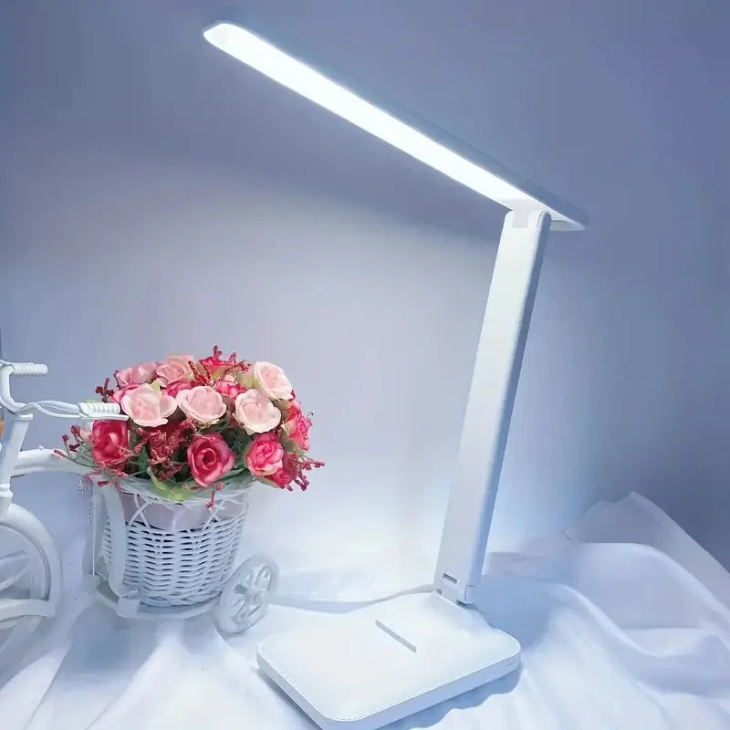 Foldable LED Desk Lamp – Stepless Dimmable USB Rechargeable Touch