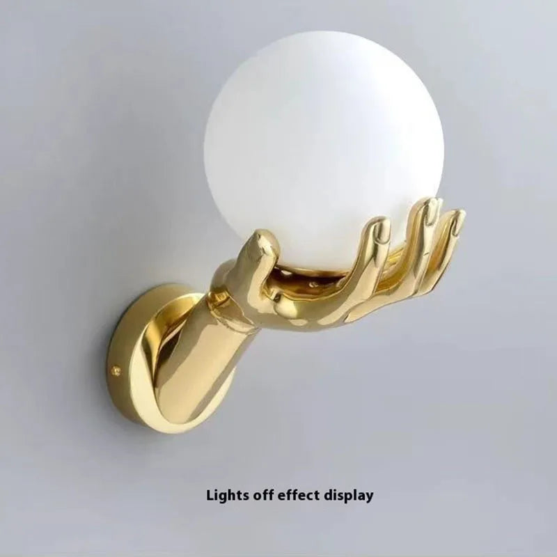 Gold LED Bedside Wall Lamp – Frosted Glass