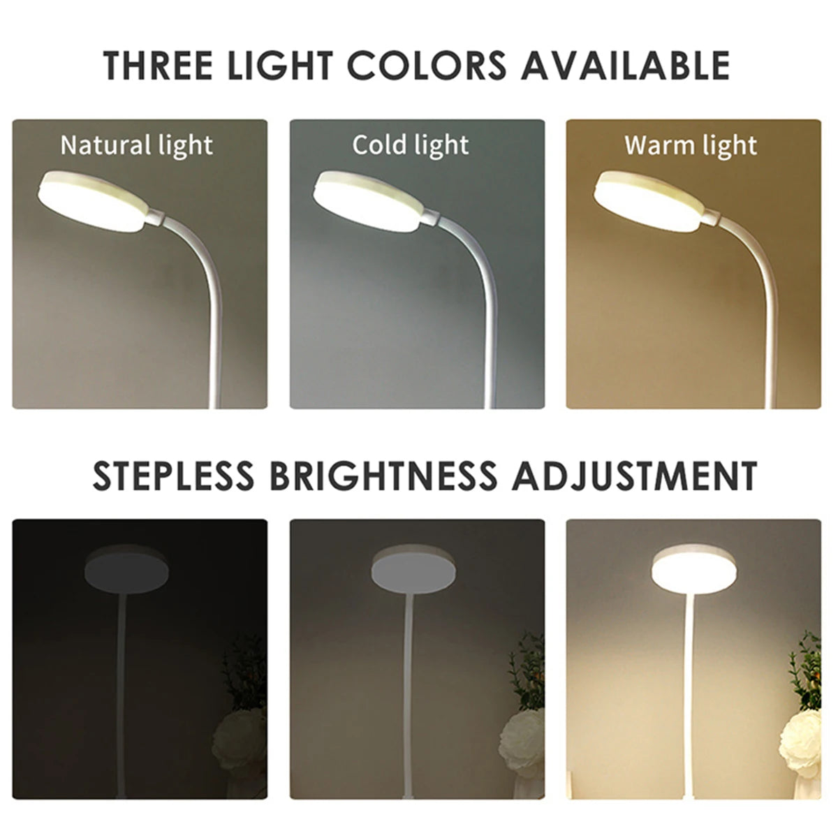 Foldable LED Desk Lamp – 3-Level Dimmable USB Rechargeable Light