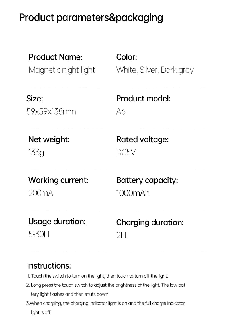 Cordless Magnetic Filament LED Lamp – Rechargeable Atmosphere