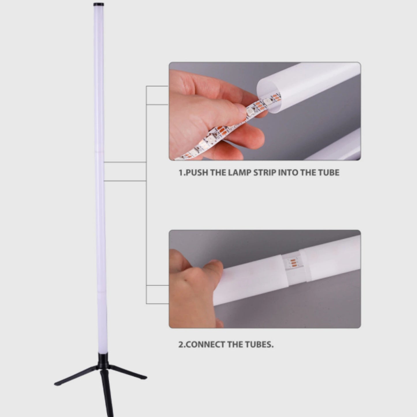 360° Dimmable Floor Lamp 103cm RGB USB Lights For Gaming Living Room Bedroom Corner Light with Bluetooth App & Remote Control