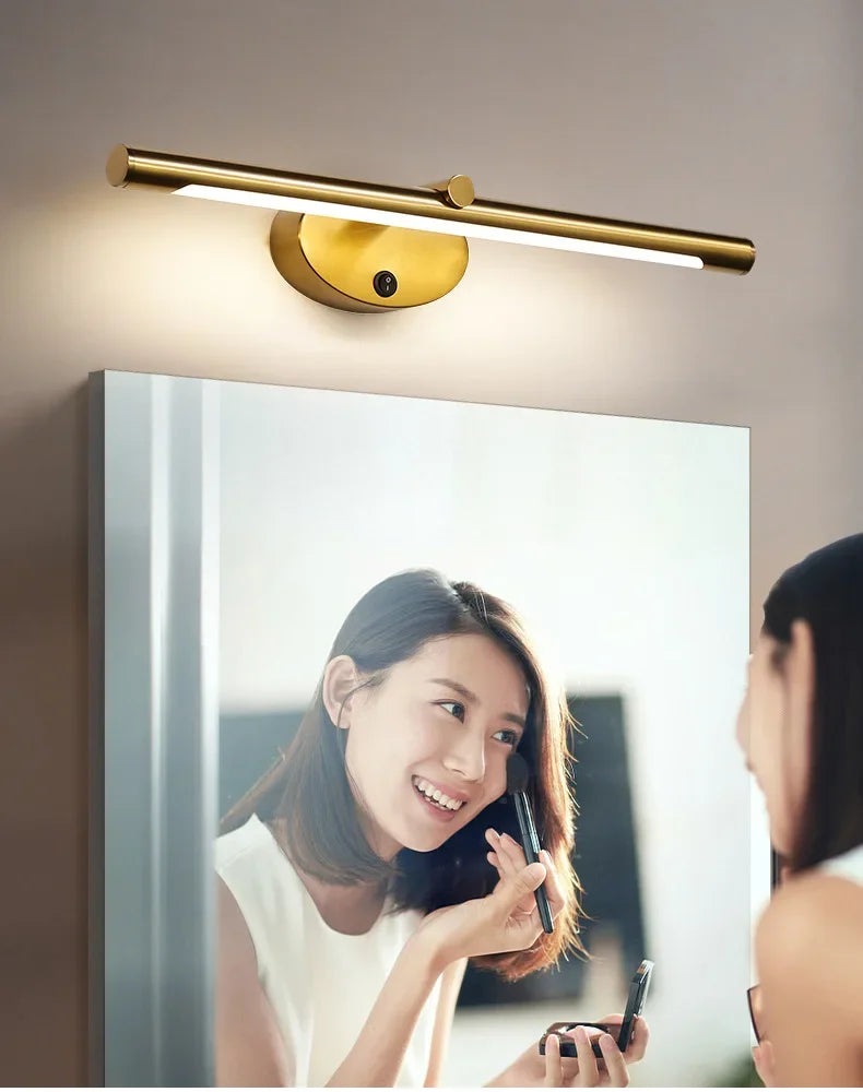 LED Bathroom Mirror Lamp – Touch Switch Black Gold