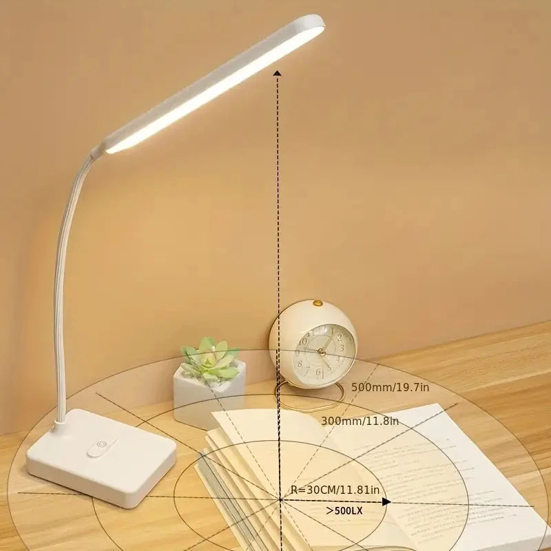 Foldable LED Desk Lamp – 3-Level Dimmable USB Rechargeable