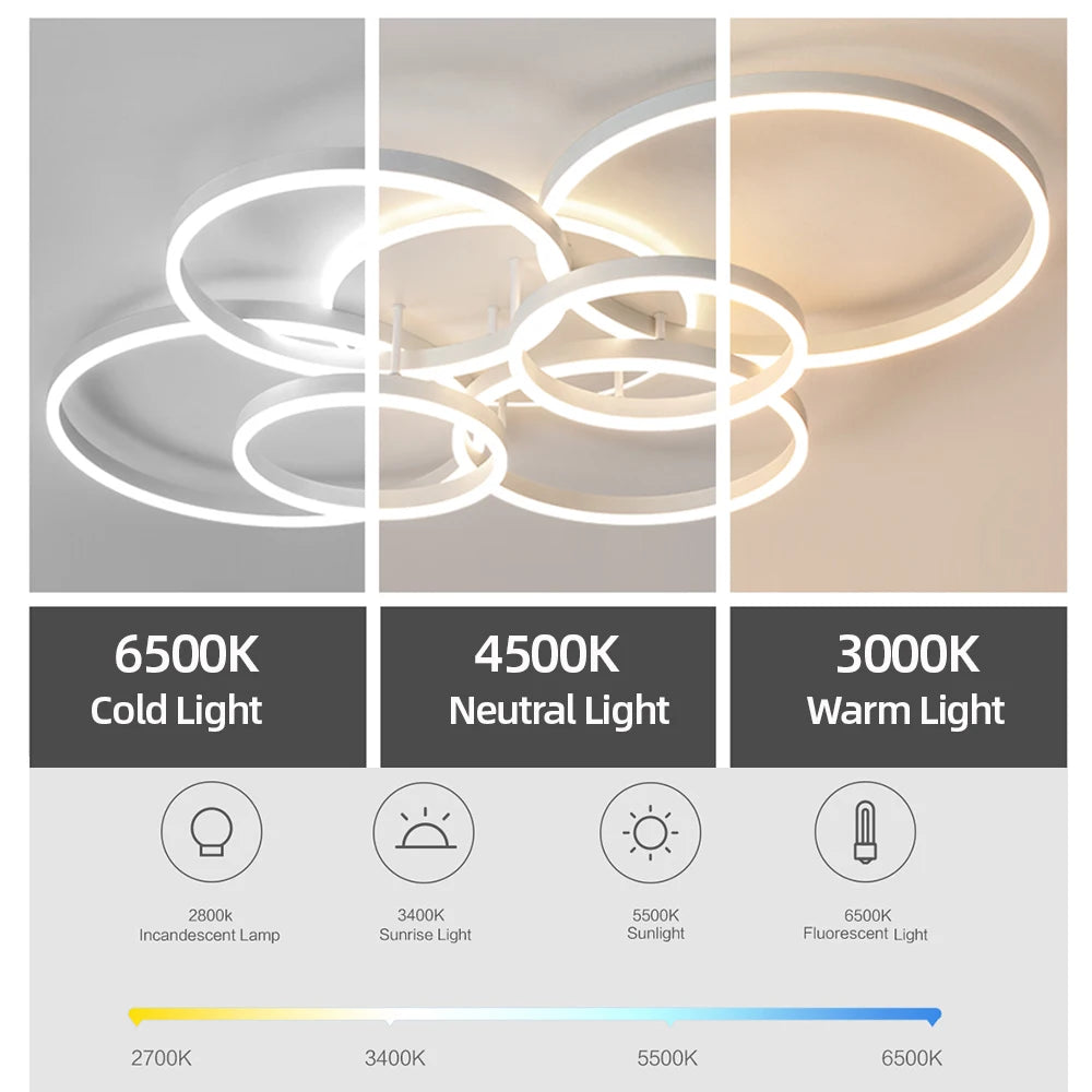 Dimmable LED Ceiling Lamp – Remote Control 5 Sizes