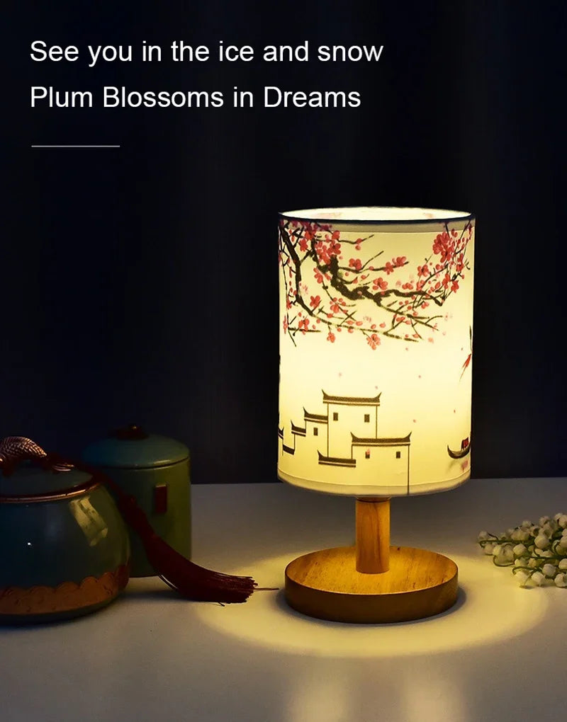 LED Square Fabric Table Lamp – Dimmable Touch Bedside Light