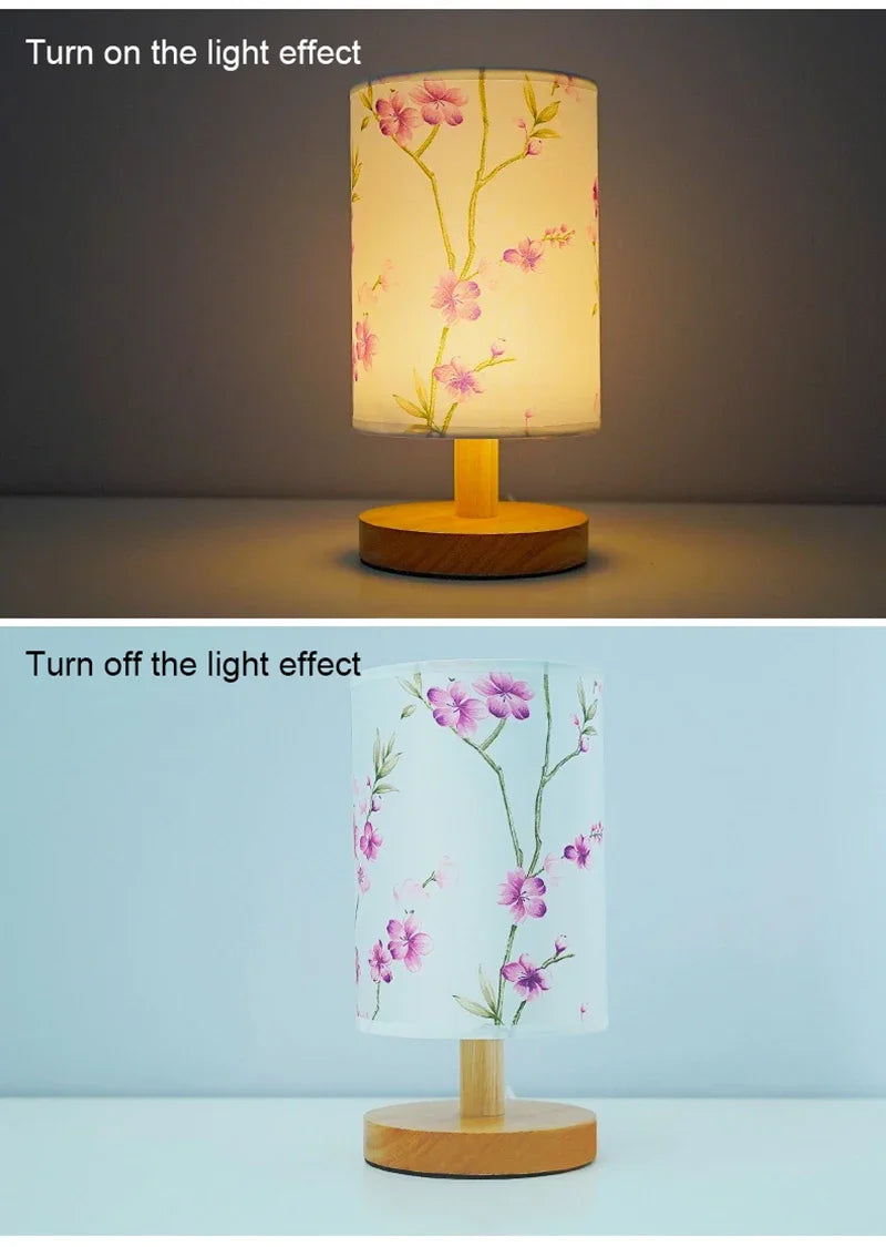 LED Square Fabric Table Lamp – Dimmable Touch Bedside Light