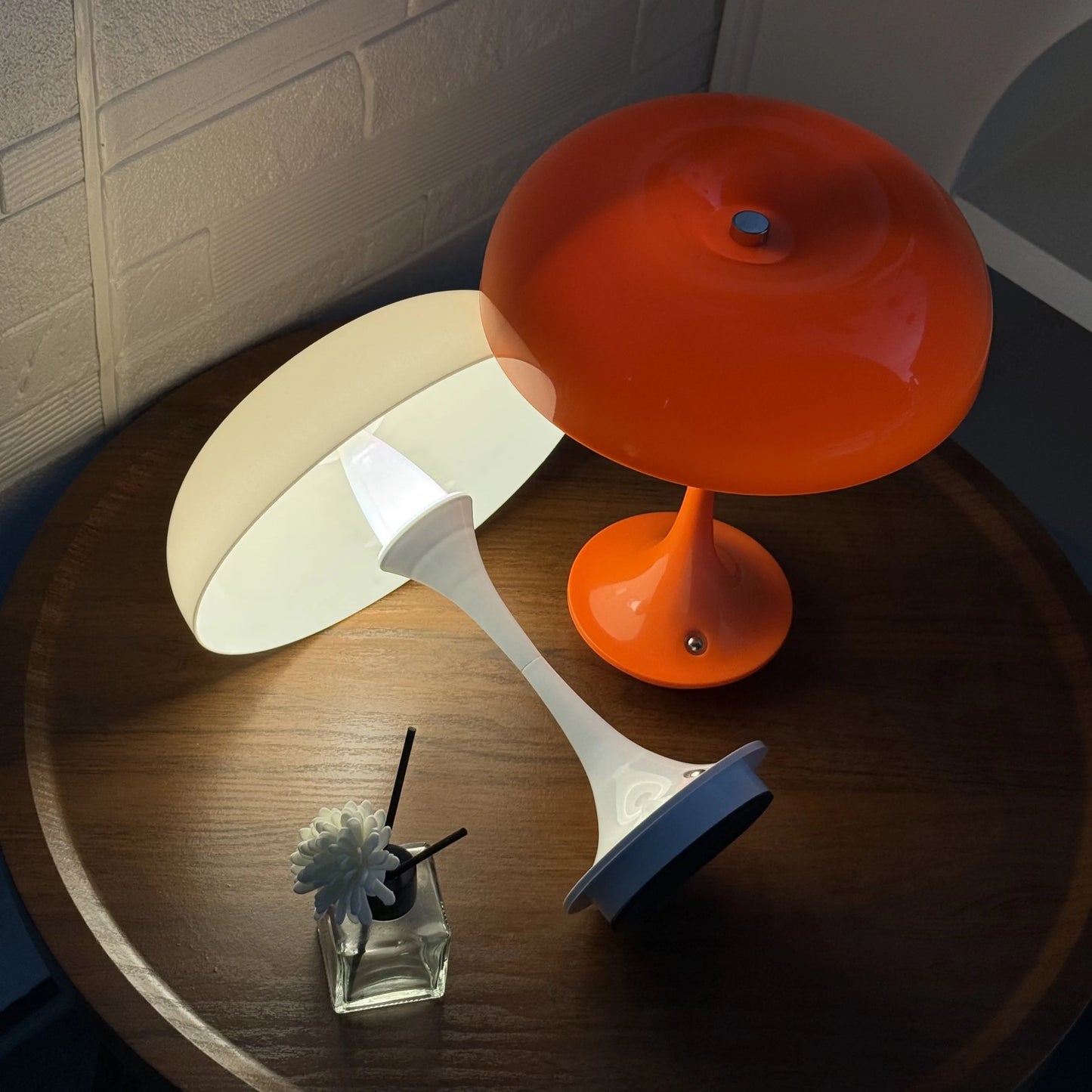 Mushroom Table Lamp, Touch Control 3 Color Dimmable, Cordless Rechargeable Plastic LED Night Light, Adjustable Brightness Bedsid