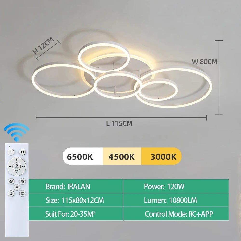 Dimmable LED Ceiling Lamp – Remote Control 5 Sizes